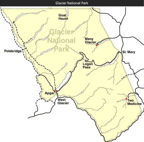 Glacier National Park Map